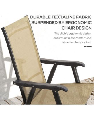 Set of 4 Outdoor Folding Chairs for Patio, Camping, Beach,