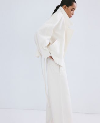 Women's Belted Denim Trench Coat