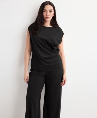 Women's Elastic Waist Straight-Fit Pants