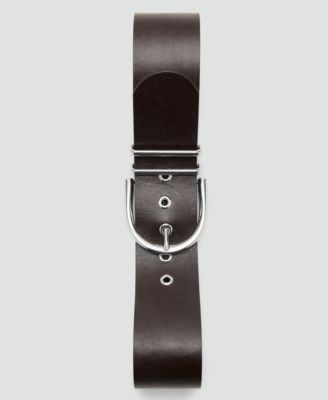 Women's Oval Buckle Leather Belt