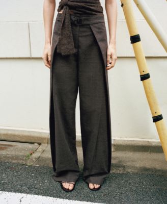 Women's Belt Pleated Pants