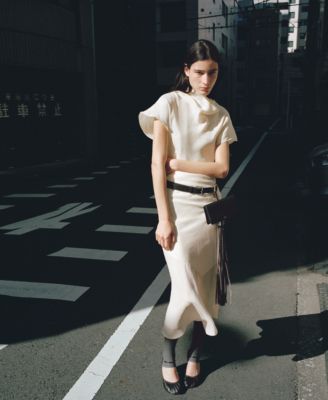 Women's Matching Scarf Lyocell Dress