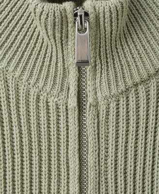 Women's Zip Ribbed Knitted Top