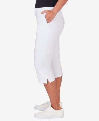 Petite Elastic Waist French Terry Capri Pants