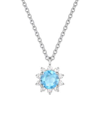 Citrine (3/4 ct. t.w.) & Lab Grown White Sapphire (1/4 ct. t.w.) Necklace in 14k Gold Over Sterling Silver (Also Available in Multi-Stones)