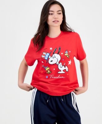 Juniors' Snoopy Freedom Cotton Short-Sleeve T-Shirt