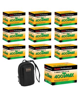 T-Max 400 TMY 35mm Black and White Negative Film, ISO 400, 24 Exposure, 10-Pack, Bundle with Alpine 1 Camera Bag