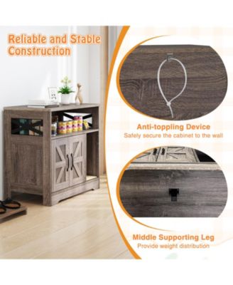 Cat Litter Box Enclosure w/ Storage Double Doors Sisal Scratching Mat Indoor