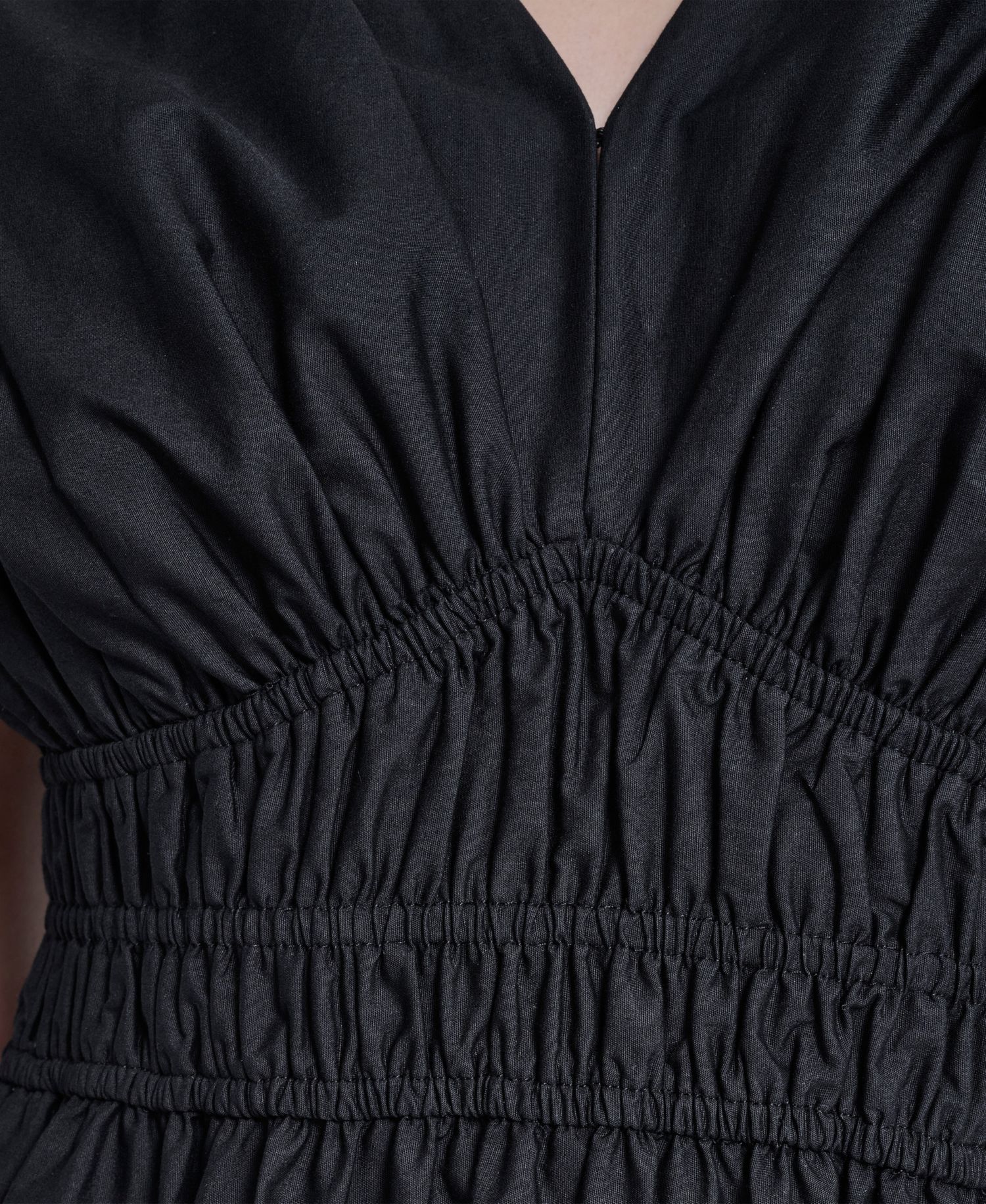 Women's V-Neck Embroidered Hem Midi Dress