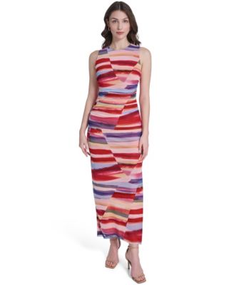 sachin and babi light blue dress Vince Camuto Pleated Tiered Midi Dress - Raspberry Sorbet main image 0