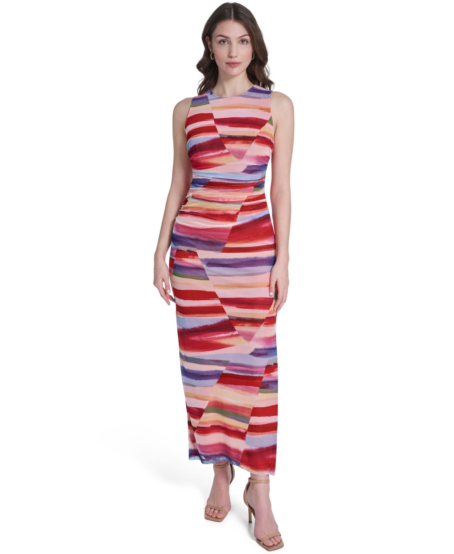 Women's Sleeveless Boat Neck Maxi Dress