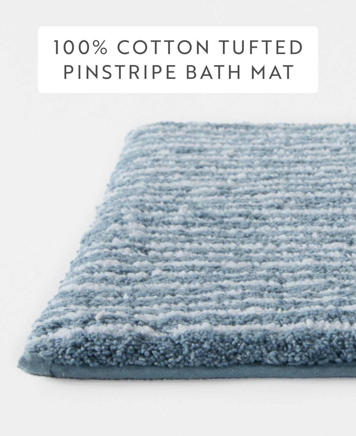 ienjoy Home Pinstripe Cotton Bath Mat, 34" x 21"