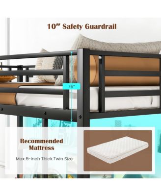 Twin Size LED Bed Frame w/ Charging Station Upholstered Headboard 4 Drawers