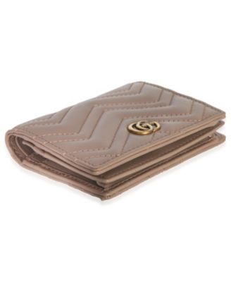 Porcelain Rose Matelasse Calfskin GG Card Case Wallet