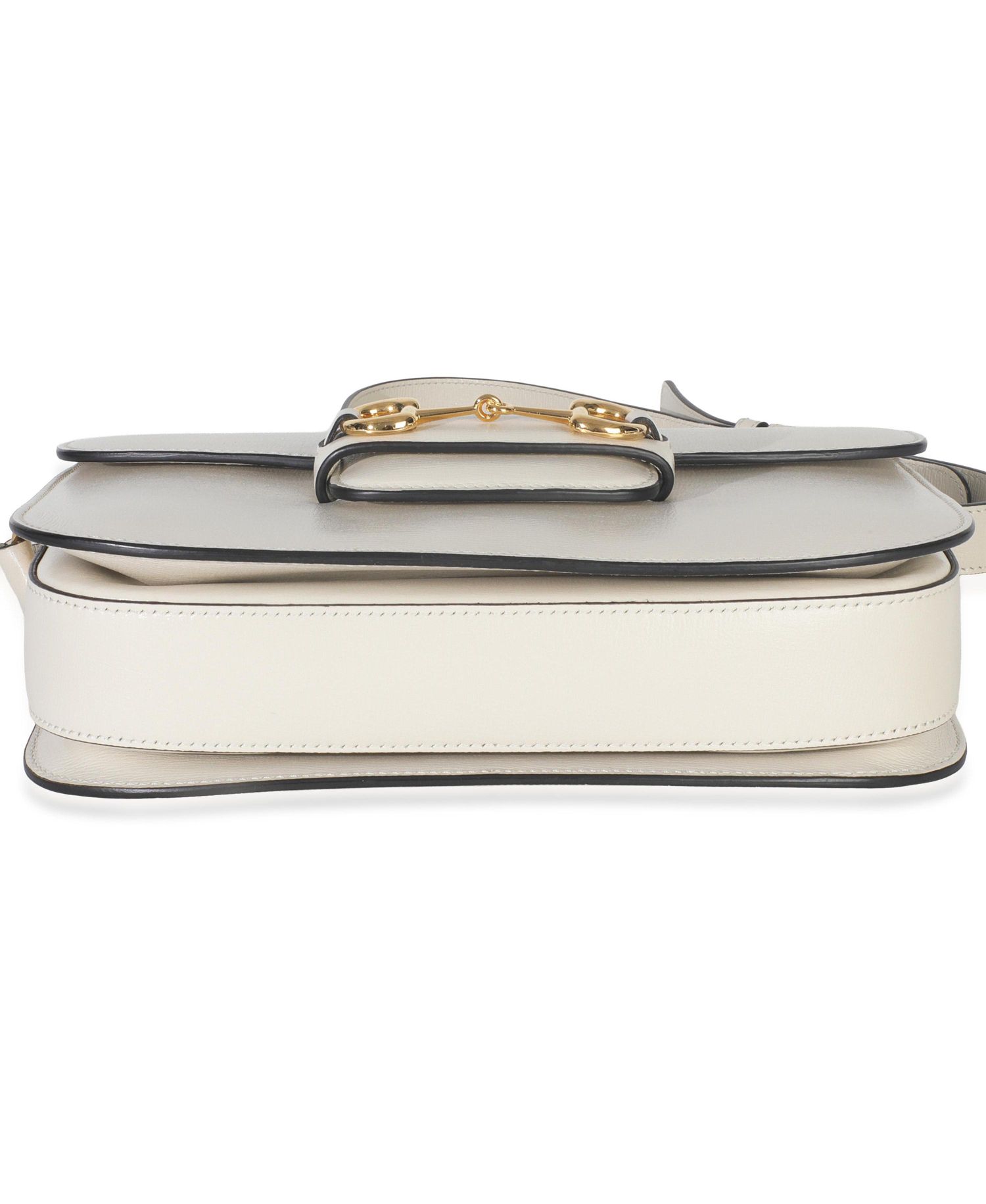 Mystic White Azalea Calfskin Horsebit Small 1955 Shoulder Bag