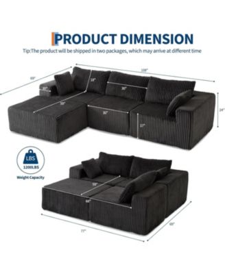 Couches for Living Room,108 Inch Boneless CouchOversized Modular Sectional Sofas for Living Room, Cloud Sectional Couch