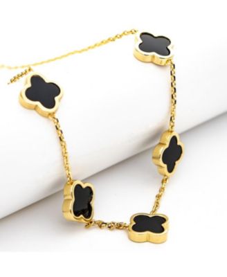 18K Gold Plated Flower Station Necklace