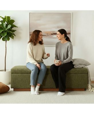 Upholstered Storage Bench Ottoman, Lift-Top Bedroom End Bench