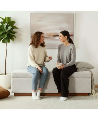 Upholstered Storage Bench Ottoman, Lift-Top Bedroom End Bench