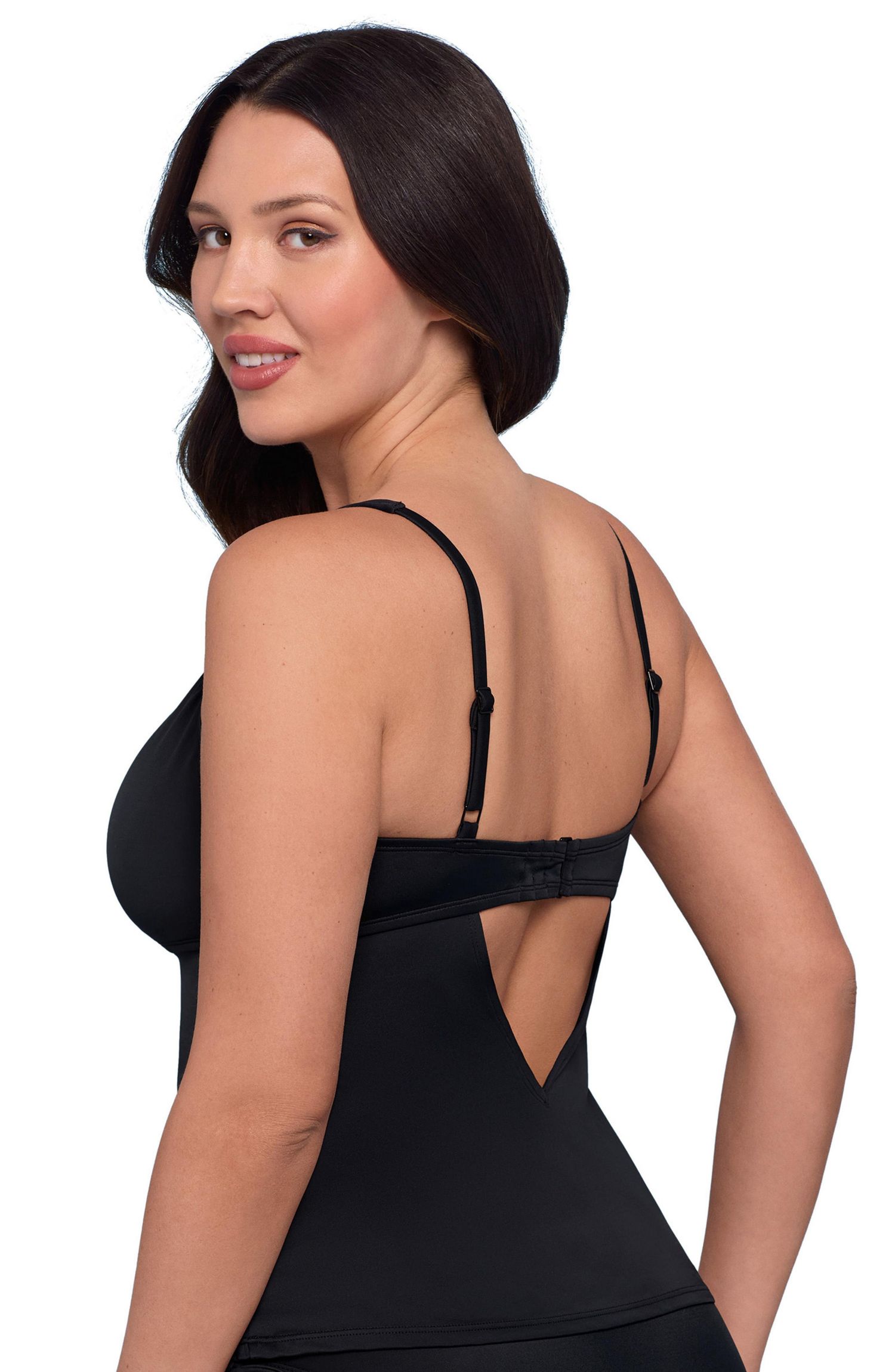 Women's Supportive and Sculpting U-Wire Tankini Swimsuit Top
