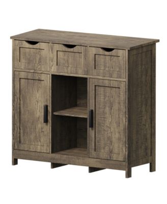 Storage Cabinets, Wooden Floor Cabinet, with Drawers and Shelves Storage Cabinets, Accent