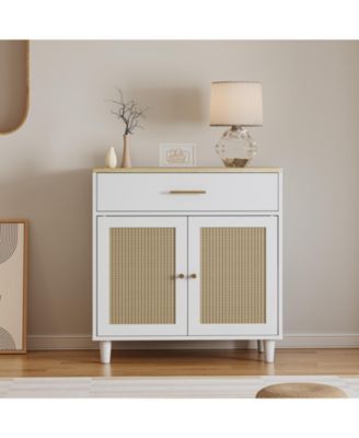 Wooden Pet House Sideboard, Farmhouse Buffet Cabinet with Storage,  White