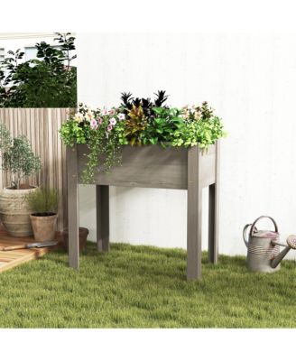 Raised Garden Bed with Legs, Elevated Wooden Planter Box for Outdoor Plants