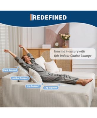 Oversized Double Chaise Lounge, Cloud Plush Sofa Bed with Deep Seat 4 Pillows