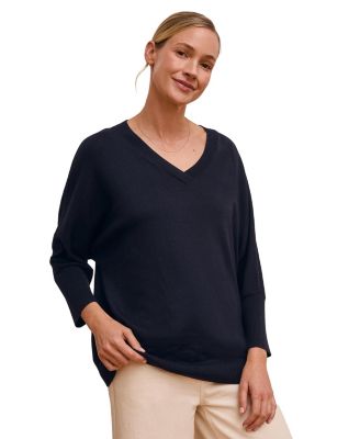 Women's Slouchy V-Neck Pure Wool Jumper