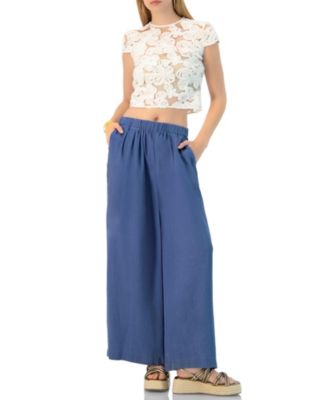 Women's See-Through Embroidered Top