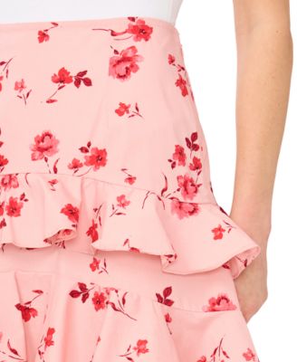 Women's Floral Tiered Mini Skirt