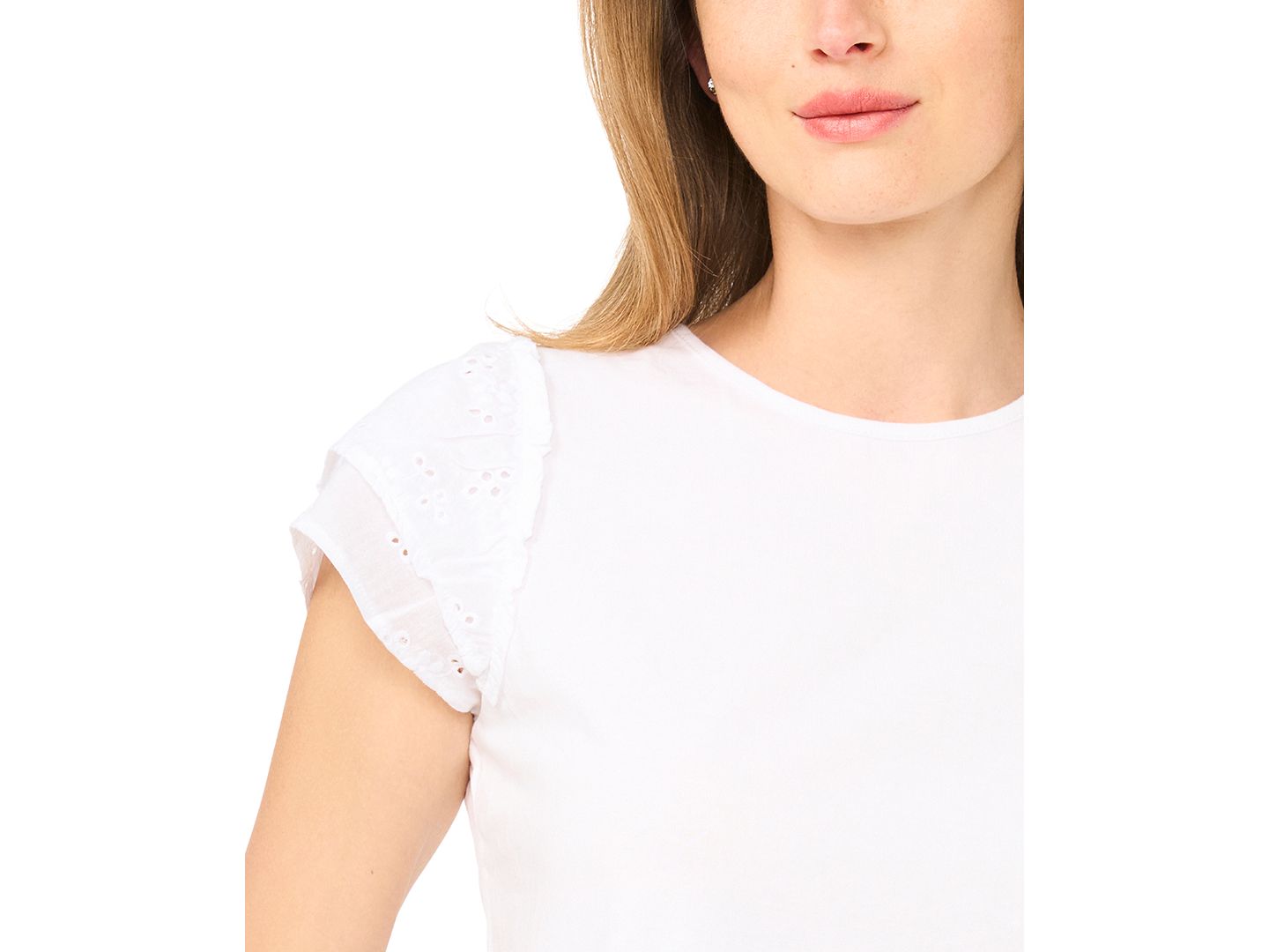 Женская футболка CeCe Crewneck Cotton Knit, цвет: Белый — фото 2