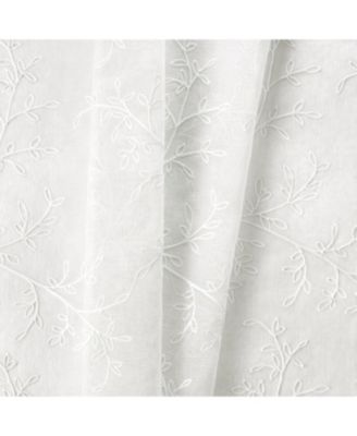 Brewster 100% Polyester Tailored Embroidered Sheer Rod Pocket Swag Pair  70" x 38"