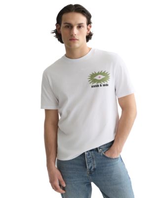 Men's Short-Sleeve Cotton Handpainted Graphic T-Shirt