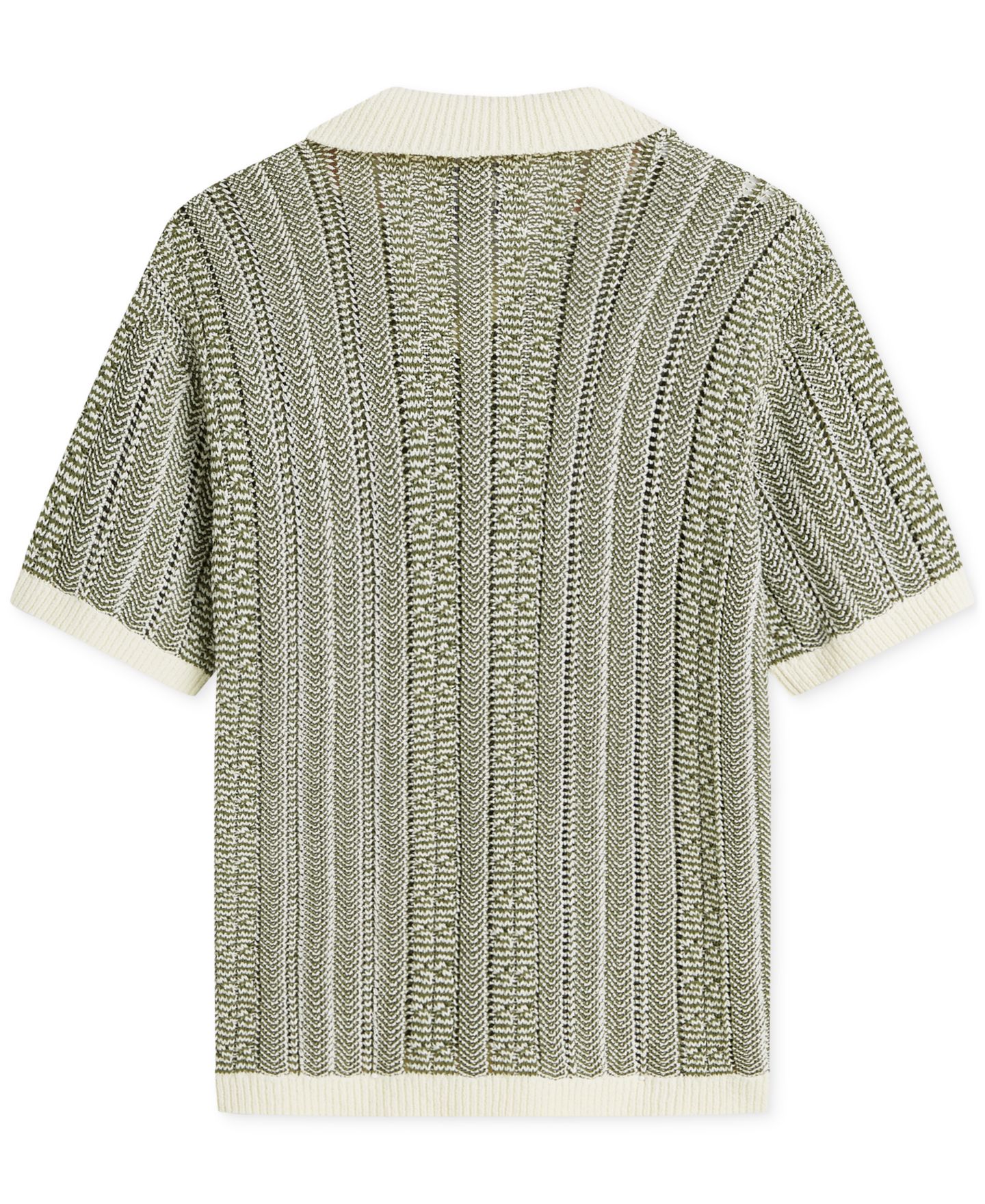 Мужская рубашка SCOTCH & SODA Knitted Polo Short-Sleeve Shirt, цвет: Сливочный меланжевый — фото 6
