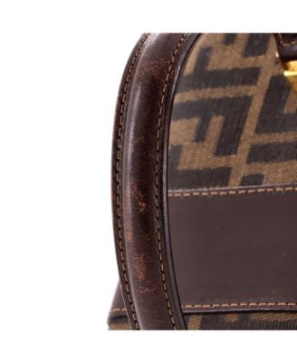 Small Vintage Lock Top Handle Vanity Bag Zucca Canvas