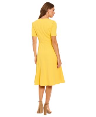 Petite Short-Sleeve V-Neck Midi Dress