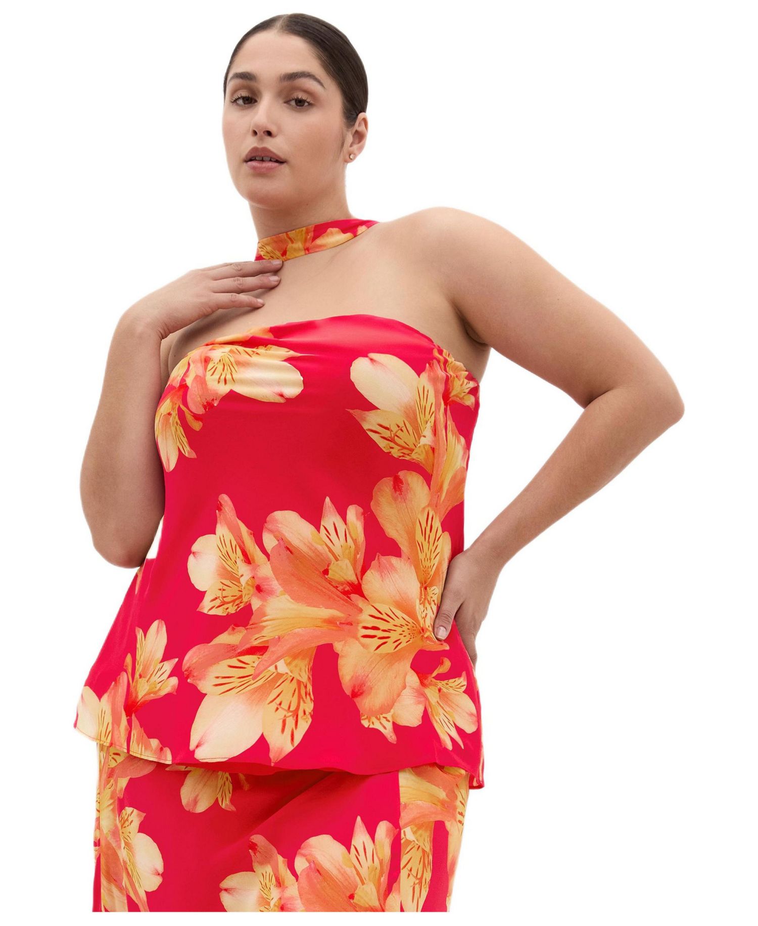 Women's Soiree Print Frill Detail Top
