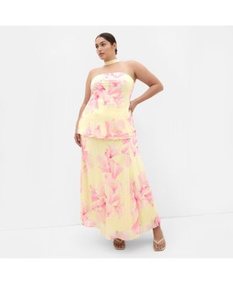 Women's Soiree Print Frill Detail Top