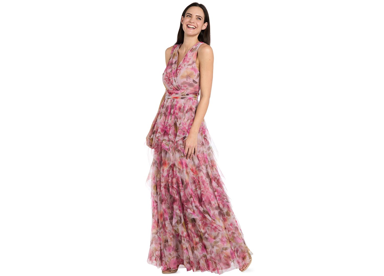 Petite V-Neck Printed Dress