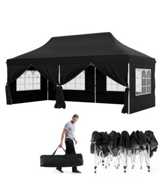 10 x 20 FT Canopy w/ 6 Detachable Sidewalls Carrying Bag UPF50+ Sun Protection