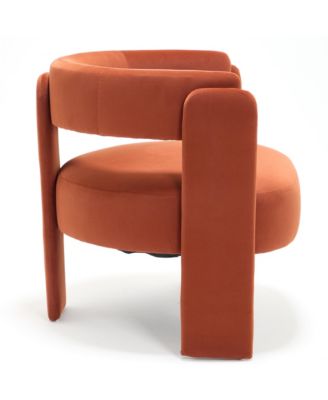 Velvet Accent Chair, Mid-Century Modern Armchair with Wooden Legs and Adjustable Foot Nails for Living Room, Home Office, Bedroom