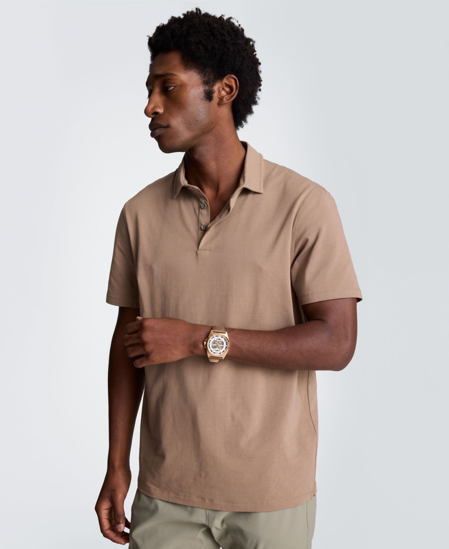 Men's Short-Sleeve Collared Slim-Fit Polo Shirt