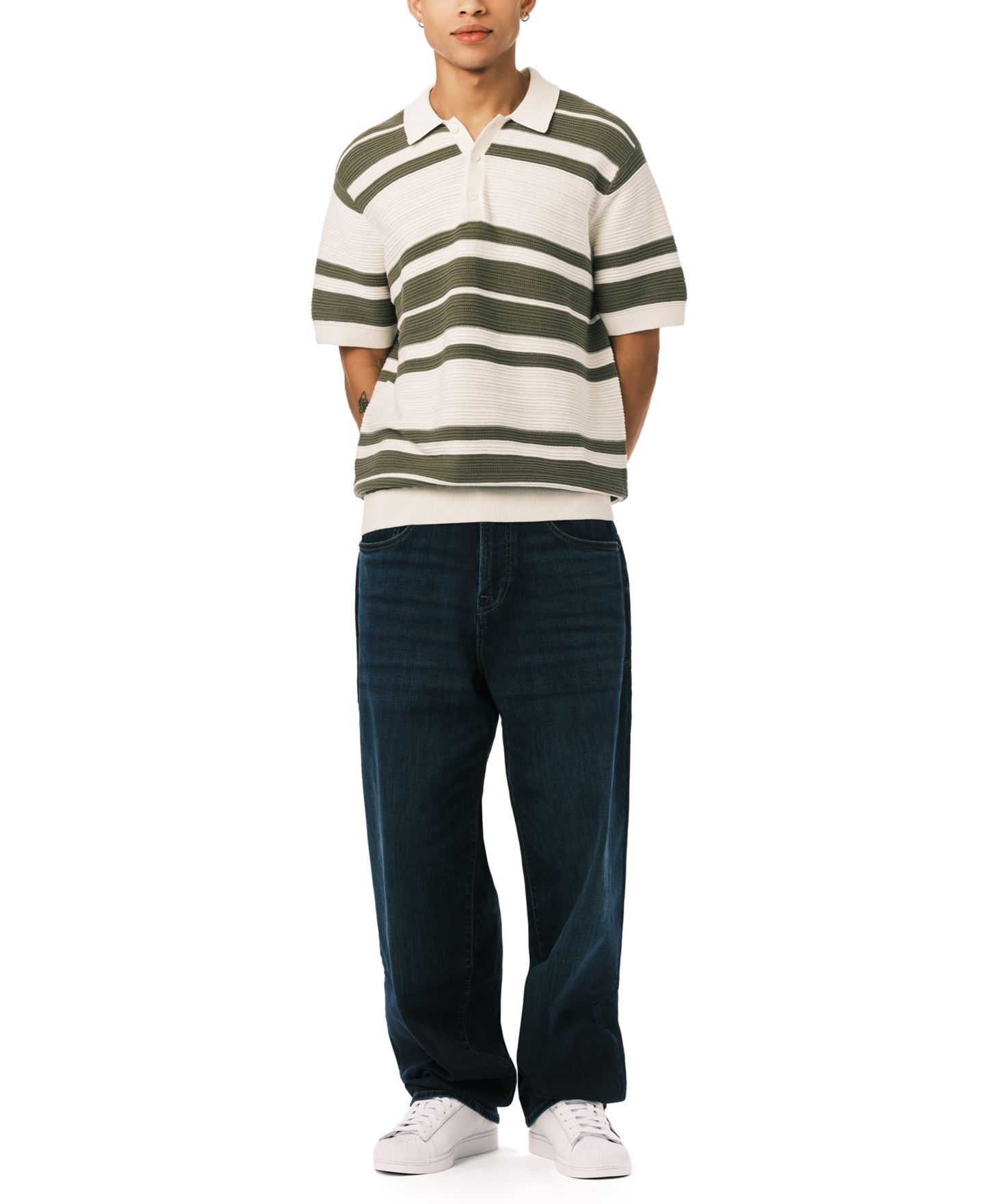 Мужское поло Buffalo David Bitton Wildero Short-Sleeve Polo Shirt, цвет: Армейский зелёный — фото 2