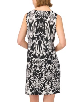 Women's Sleeveless Keyhole 3 Ring Printed Dress