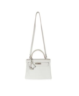 Pre-Owned Herm&egrave;s Gris Perle Togo Retourne Kelly 28 PHW