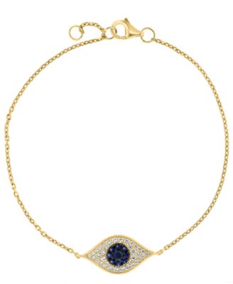 Sapphire (1/8 ct. t.w.) and Diamond (1/5 ct. t.w.) Bracelet in 14k Yellow Gold