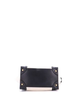 Mini Luggage Bag Canvas and Leather