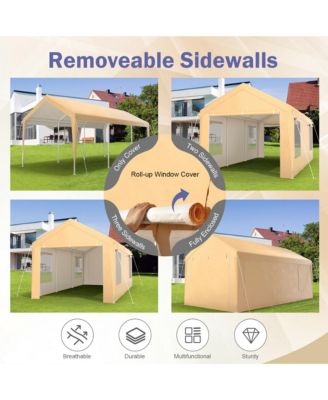 10x20 ft Heavy-Duty Steel Carport Car Canopy Shelter Sidewalls Tent Garage