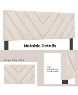 Linen Upholstered Headboard for Full and Queen Bed Frames